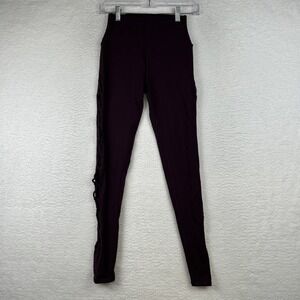 Alo Yoga Lattice Side Purple Leggings Women's Size Extra Small